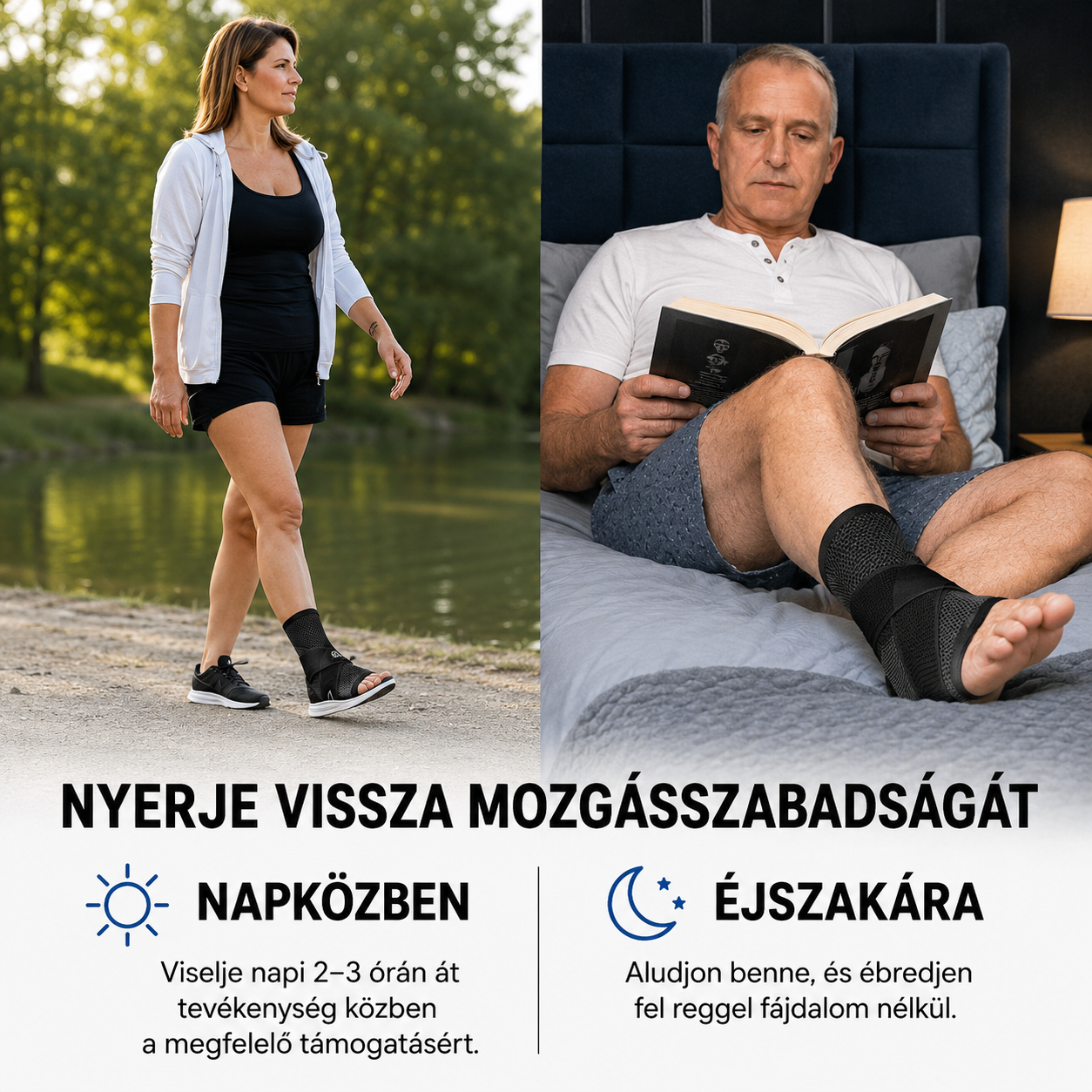 TENSORA – Állítható Kétlépcsős Boka- és Lábfej Támasz
